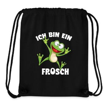 Je suis une grenouille - Sac à cordon recyclé Stanley/Stella - noir - Devant