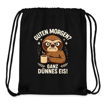 Good morning very thin saying sloth - Stanley/Stella Recycled Gym Bag - black - Front