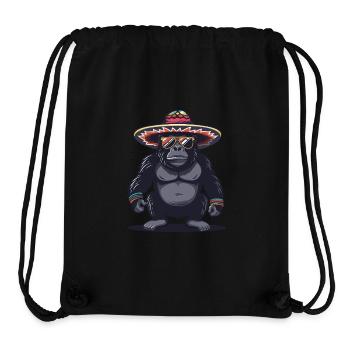 Gorilla Comic Lustig Sombrero - Stanley/Stella recycelter Gym Bag - Schwarz - Vorne