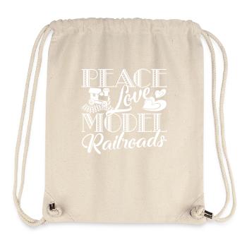 Model Railroad Peace Love Model Railroad - Stanley/Stella Recycled Gym Bag - natural - Front