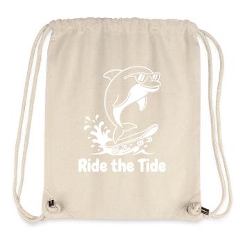 Dolphin Skateboard Wave - Stanley/Stella Recycled Gym Bag - natural - Front