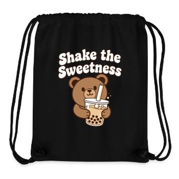 Kawaii Bär mit Bubble Tea - Stanley/Stella recycelter Gym Bag - Schwarz - Vorne