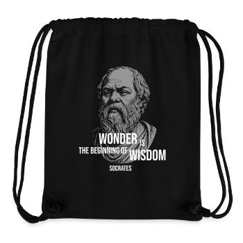 Socrates Wonder Quote Tee - Stanley/Stella Recycled Gym Bag - black - Front