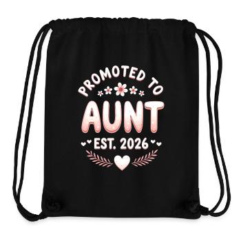 Aunt 2026 Aunt 2026 Promoted to Aunt 2026 - Stanley/Stella Recycled Gym Bag - black - Front