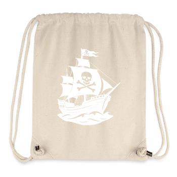 Piratenschiff - Stanley/Stella recycelter Gym Bag - Naturweiß - Vorne