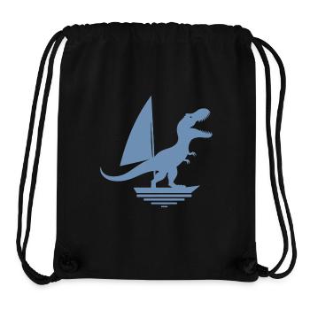 Dinosaure T-Rex Voilier Silhouette minimaliste - Sac à cordon recyclé Stanley/Stella - noir - Devant