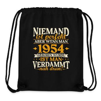 Jahrgang 1954 geboren Geburtstag Geburtstagsspruch - Stanley/Stella recycelter Gym Bag - Schwarz - Vorne