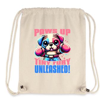 PAWS UP TINY FURY UNLEASHED MIGNON CHIEN KAWAII BOXE - Sac à cordon recyclé Stanley/Stella - blanc naturel - Devant