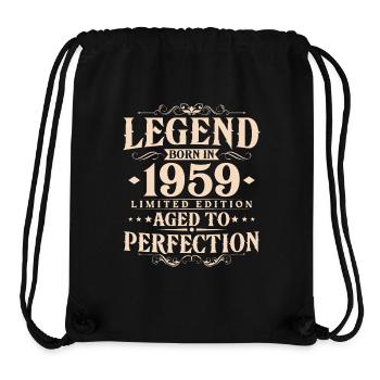 Légende 1959 Vintage Born Vintage Anniversaire - Sac à cordon recyclé Stanley/Stella - noir - Devant
