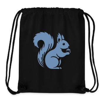 Silhouette d’écureuil minimaliste avec écrou - Sac à cordon recyclé Stanley/Stella - noir - Devant
