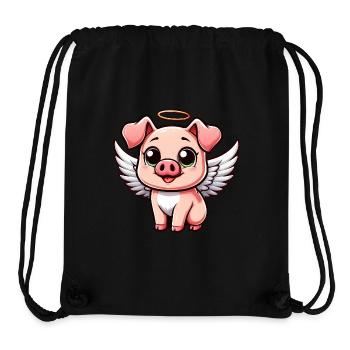 Süßes Ferkel Engel mit Flügel Cartoon - Stanley/Stella recycelter Gym Bag - Schwarz - Vorne
