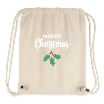 Joyeux Noël Houx - Sac à cordon recyclé Stanley/Stella - blanc naturel - Devant
