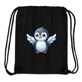 Süßer Pinguin Comic Engel mit Flügeln - Stanley/Stella recycelter Gym Bag - Schwarz - Vorne