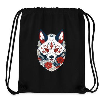 Japanese Kitsune Yokai Ukiyo-E Streetwear - Stanley/Stella Recycled Gym Bag - black - Front