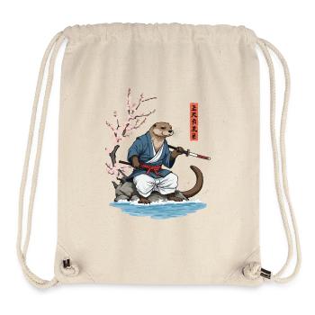 Kawaii Samurai Loutre Ukiyo-E Art Streetwear - Sac à cordon recyclé Stanley/Stella - blanc naturel - Devant