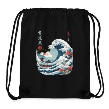 Japanese Kanagawa Wave Vintage Ukiyo-E - Stanley/Stella Recycled Gym Bag - black - Front