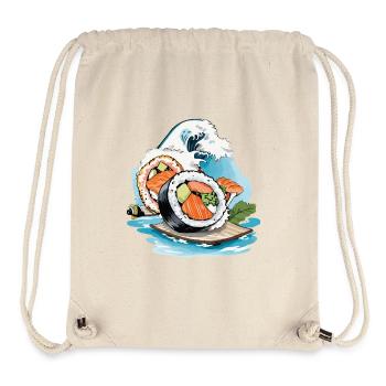 Sushi Retro Japan Ukiyo-E Welle Streetwear Style - Stanley/Stella recycelter Gym Bag - Naturweiß - Vorne