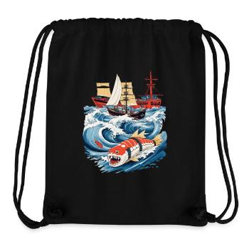 Lustige Sushi Fantasy Vintage Japan Aesthetic - Stanley/Stella recycelter Gym Bag - Schwarz - Vorne