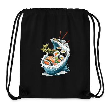 Sushi Bowl Ukiyo-E Japan Retro Aesthetic Design - Stanley/Stella recycelter Gym Bag - Schwarz - Vorne