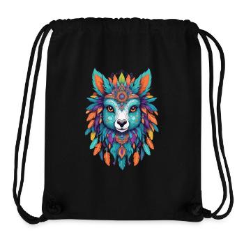 Spiritual Llama Feather Mandala Power Animal - Stanley/Stella Recycled Gym Bag - black - Front
