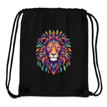Spirit Animal Lion Mandala of Feathers - Stanley/Stella Recycled Gym Bag - black - Front