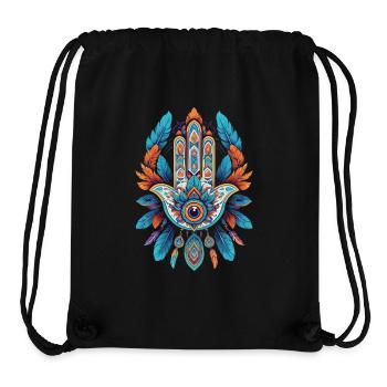 Spirituelle Hamsa Hand Mandala Federn - Stanley/Stella recycelter Gym Bag - Schwarz - Vorne