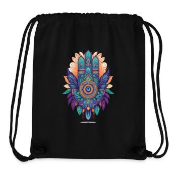 Hamsa Hand Spirituelles Mandala Federn Design - Stanley/Stella recycelter Gym Bag - Schwarz - Vorne