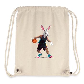Joueur de basket-ball lapin de Pâques drôle streetwear - Sac à cordon recyclé Stanley/Stella - blanc naturel - Devant