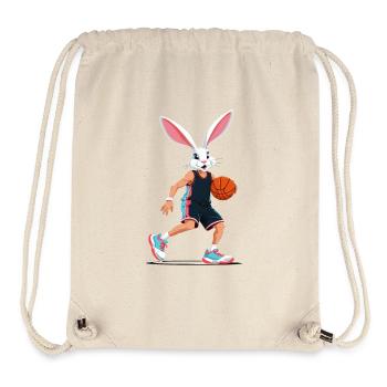 Joueur de basket-ball lapin de Pâques drôle streetwear - Sac à cordon recyclé Stanley/Stella - blanc naturel - Devant