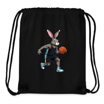 Joueur De Basket-ball Lapin De Pâques Drôle Pâques - Sac à cordon recyclé Stanley/Stella - noir - Devant