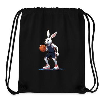 Joueur de basket-ball lapin de Pâques drôle streetwear - Sac à cordon recyclé Stanley/Stella - noir - Devant