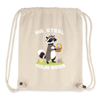 Lustiger Eier Dieb Waschbär Osterhasen Design - Stanley/Stella recycelter Gym Bag - Naturweiß - Vorne