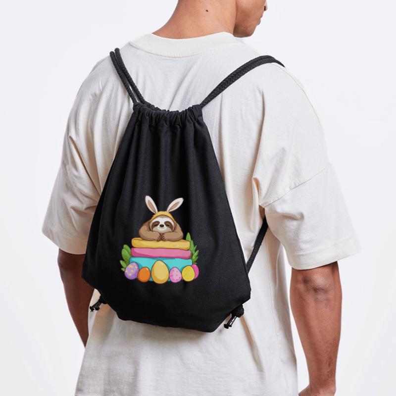 Funny Sloth Easter Bunny Iconic Easter Stanley/Stella Recycled Gym Bag