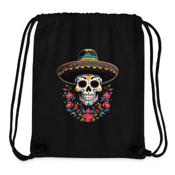 Iconique Sugar Skull Mexico Streetwear - Sac à cordon recyclé Stanley/Stella - noir - Devant
