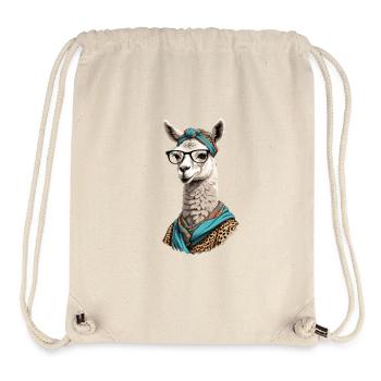 Conception drôle d’alpaga lama pour la fête des mères - Sac à cordon recyclé Stanley/Stella - blanc naturel - Devant