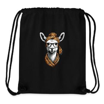 Conception drôle d’alpaga Lama pour les mamans - Sac à cordon recyclé Stanley/Stella - noir - Devant