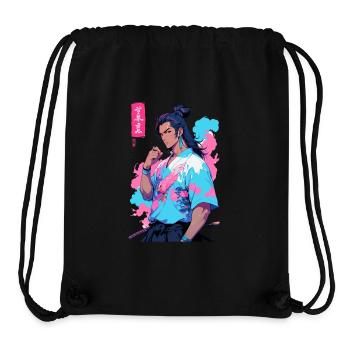 Aesthetic Vaporwave Style Japanese Samurai - Stanley/Stella Recycled Gym Bag - black - Front