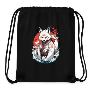 Kitsune Samurai Fuchs Vintage Ukiyo-e Stil - Stanley/Stella recycelter Gym Bag - Schwarz - Vorne