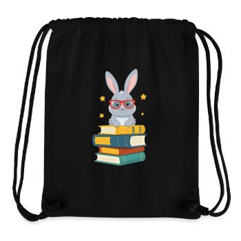 Reading Bunny Enthusiastic Book Lover Perfect - Stanley/Stella Recycled Gym Bag - black - Front