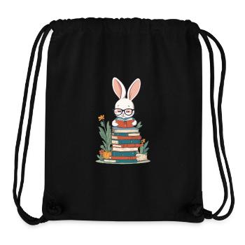 Reading Bunny Enthusiastic Book Lover Style - Stanley/Stella Recycled Gym Bag - black - Front