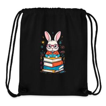 Reading Bunny Enthusiastic Book Lover Style - Stanley/Stella Recycled Gym Bag - black - Front