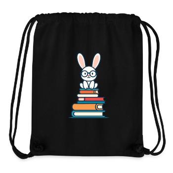 Reading Bunny Enthusiastic Book Lover Bunny - Stanley/Stella Recycled Gym Bag - black - Front