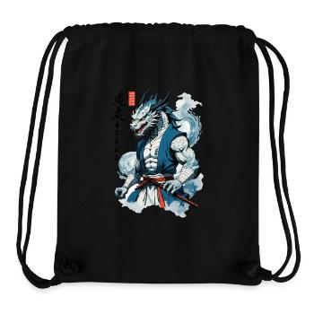 Drachen Samurai Vintage Ukiyo-e Stil Asiatischer - Stanley/Stella recycelter Gym Bag - Schwarz - Vorne