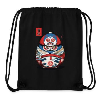Japanese Daruma Aesthetic Yokai Streetwear - Stanley/Stella Recycled Gym Bag - black - Front