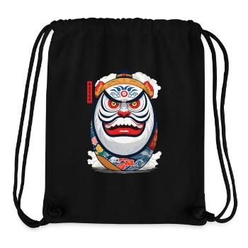 Japanischer Daruma Aesthetic Yokai Streetwear - Stanley/Stella recycelter Gym Bag - Schwarz - Vorne