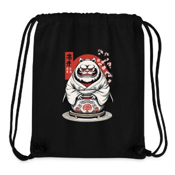 Japanischer Daruma Ästhetik Yokai Vintage - Stanley/Stella recycelter Gym Bag - Schwarz - Vorne