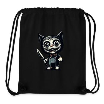 Creepy Cat Psycho Pet Halloween Decoration - Stanley/Stella Recycled Gym Bag - black - Front
