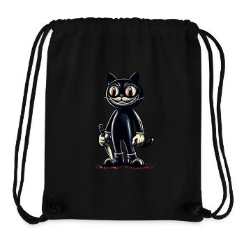 Creepy Cat Psycho Pet Halloween Decoration - Stanley/Stella Recycled Gym Bag - black - Front