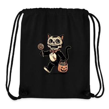Chat zombie effrayant Trick Or Treat - Sac à cordon recyclé Stanley/Stella - noir - Devant