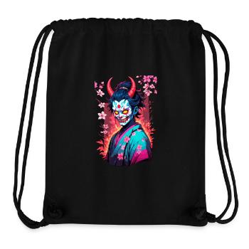 Oni Samurai Vaporwave Esthétique Culture japonaise - Sac à cordon recyclé Stanley/Stella - noir - Devant